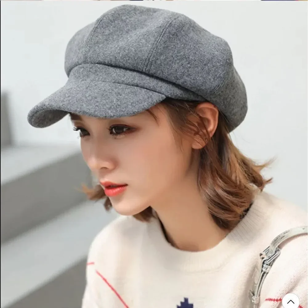 111 WINE RED WOOLEN NEWSBOY CAP NWT‎ FOR AUTUMN/WINTER